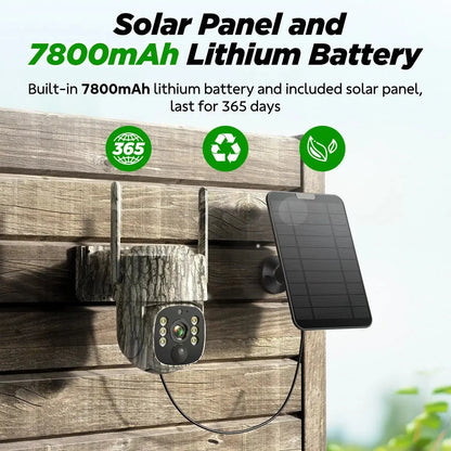Cellular Trail Camera Solar 2.5K Hunting Deer Game Camera with Night Vision Motion Activated Waterproof IP66 Auto-Tracking 360 Degree 4G Live Feed for Farm Security Cameras No Wifi Needed