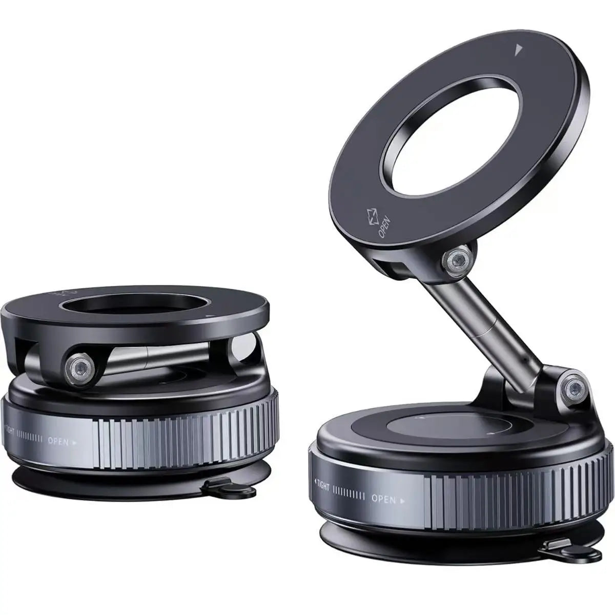 360° Adjustable Rotating Folding Magnetic Phone Holder Vacuum Suction Mag Stand for Car Navigation Gym Kitchen - Universal GPS Streaming Bracket
