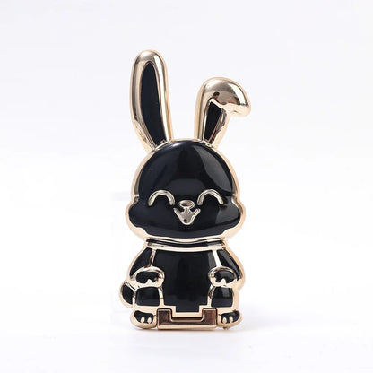 Finger Ring Phone Holder Desktop Ultra-Thin Cartoon Rabbit Phone Stand Foldable Buckle Adhesive Pull Rod Support Frame
